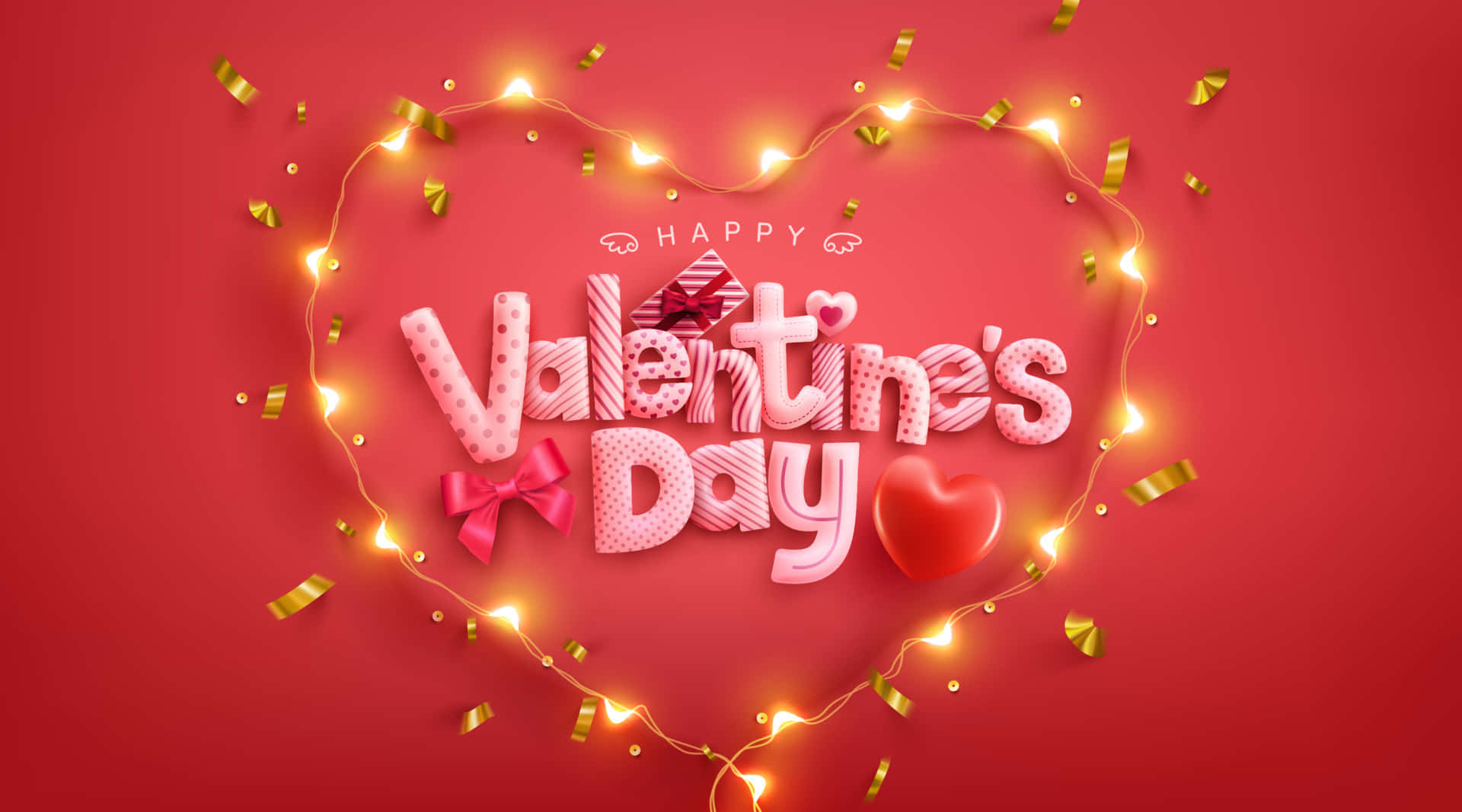 Valentinsdag hilsen kort med et hjerteformet ramme Wallpaper