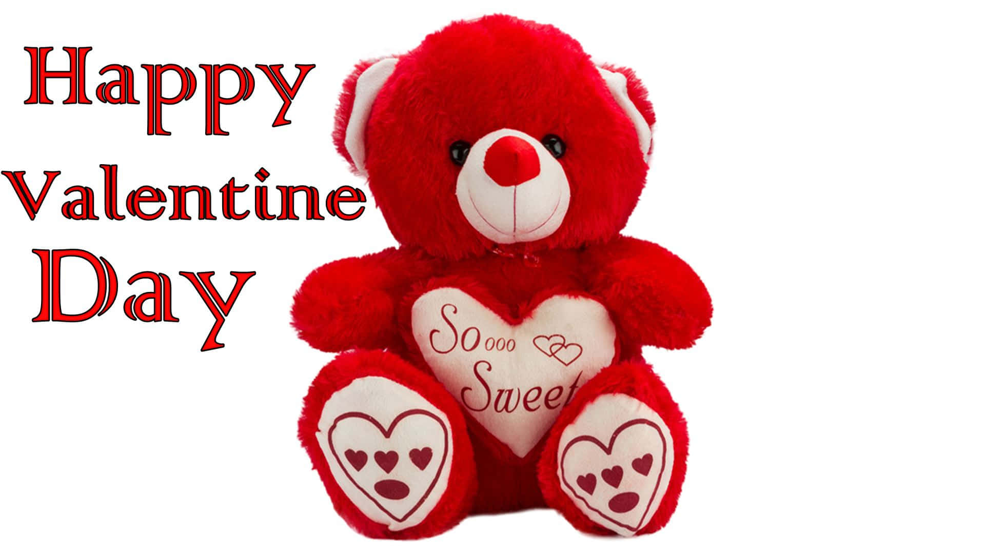 Cute Happy Valentine Day Red Bear Wallpaper