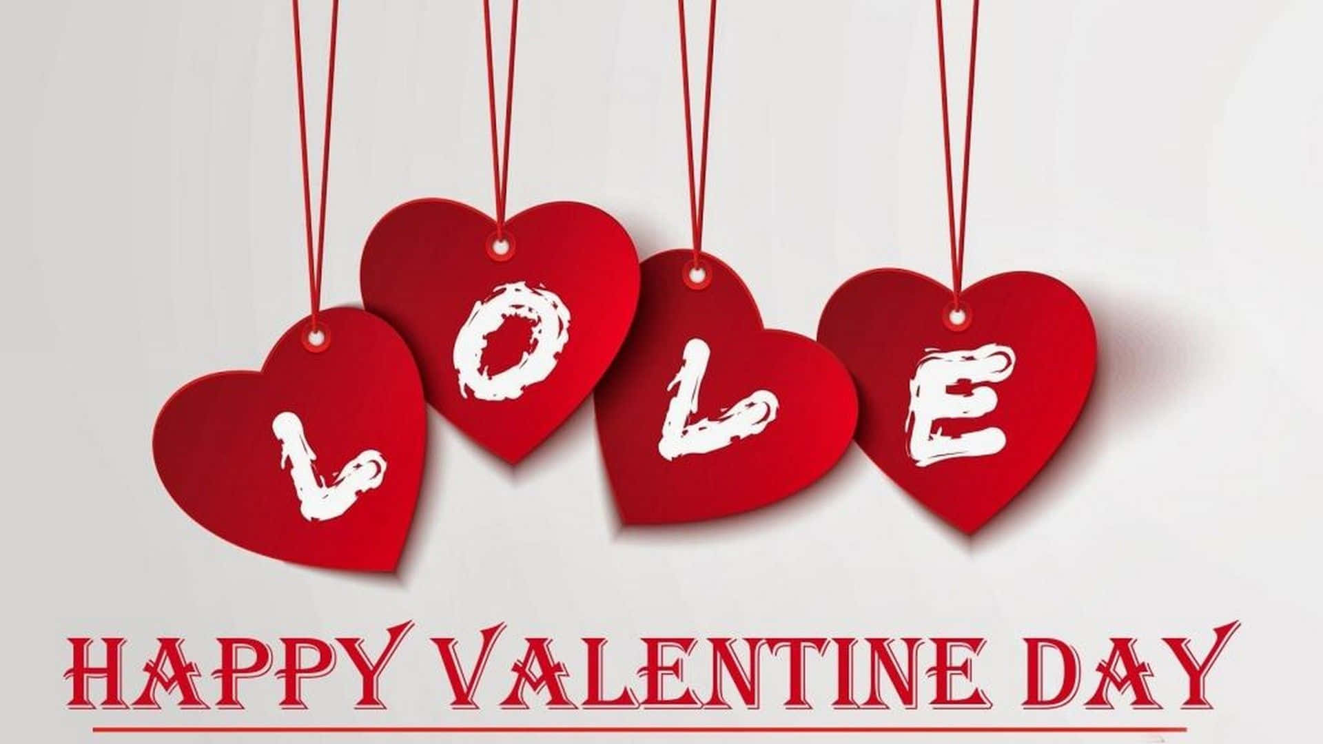 Cute Happy Valentine Day Heart Cutouts Wallpaper