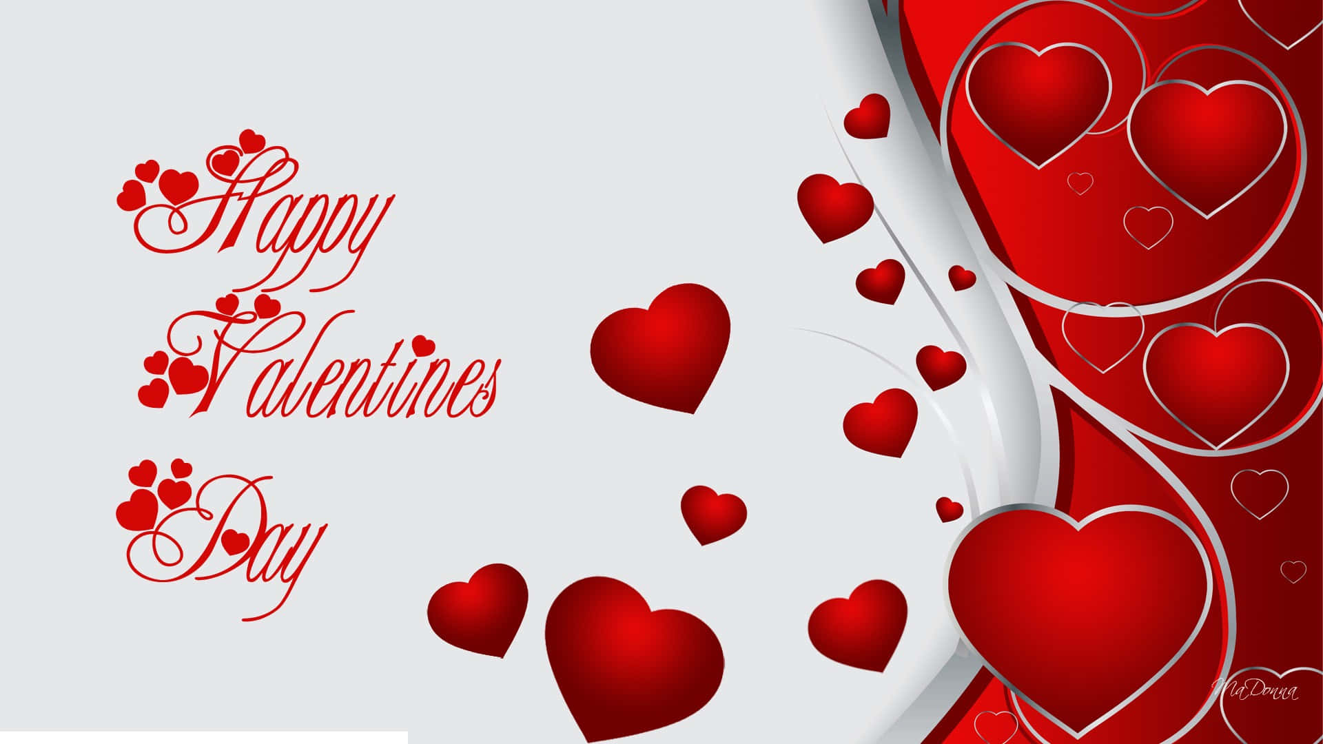 Happy Valentines Day Card Digital Download Romantic love Clipart Swirly  Script Love Message