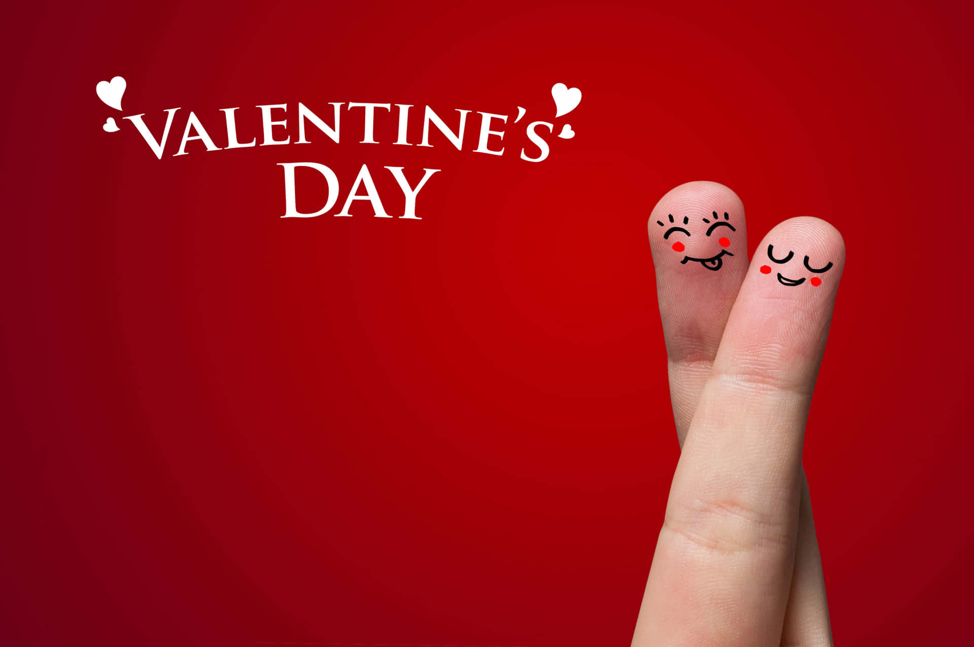 Felizdía De San Valentín Con Dedos Adorables. Fondo de pantalla