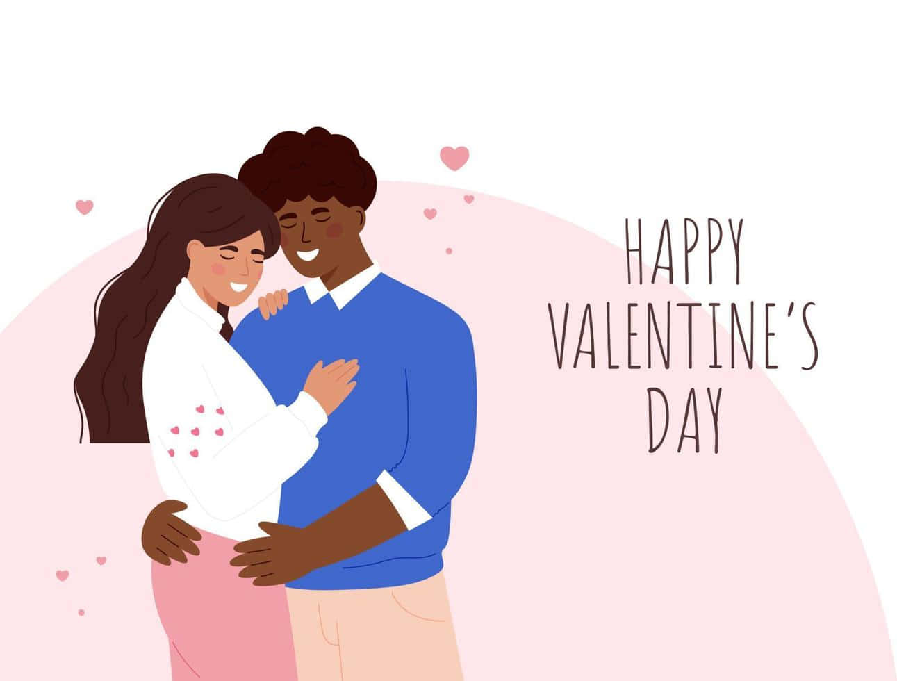 Cute Happy Valentine Day Vector Wallpaper