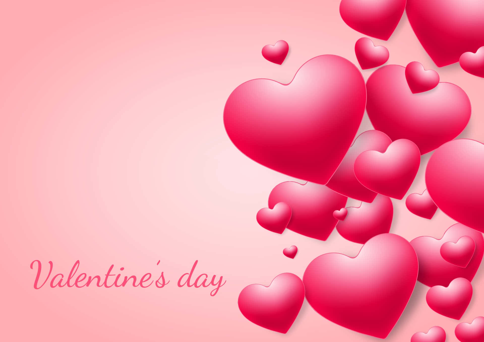 Valentinsdag Baggrund Med Mange Pink Hjerter Wallpaper