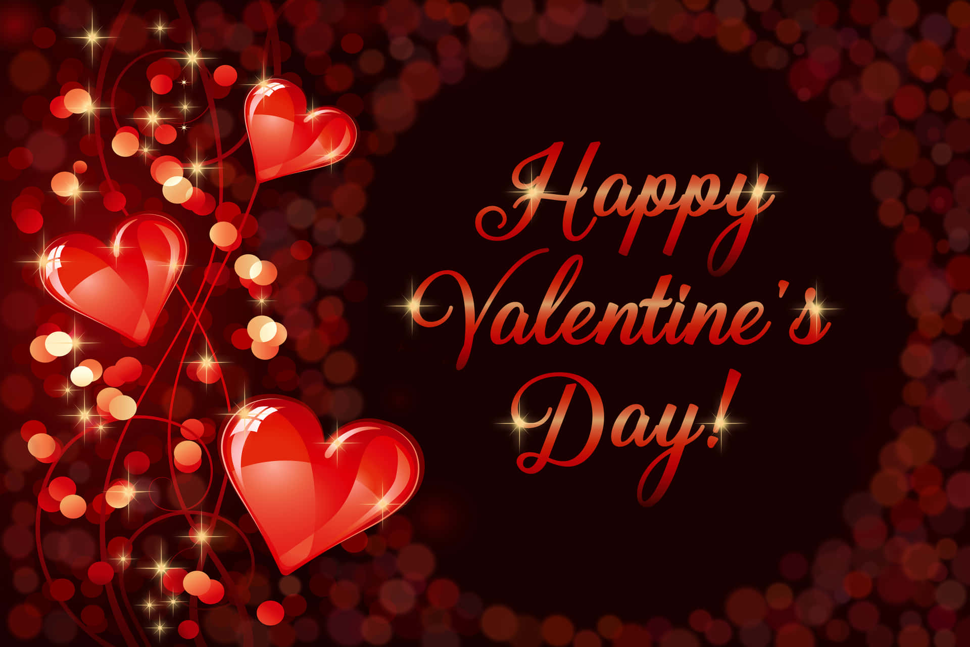 Cute Red And Black Happy Valentine Day Wallpaper