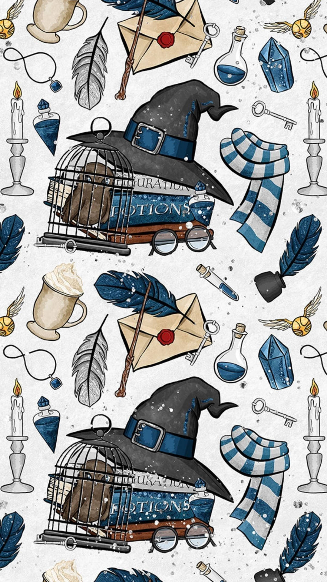 Cute Harry Potter Ravenclaw Pattern Wallpaper