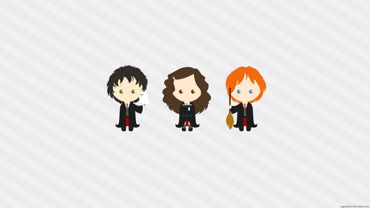 Cute Harry Potter Tiny Characters Wallpaper