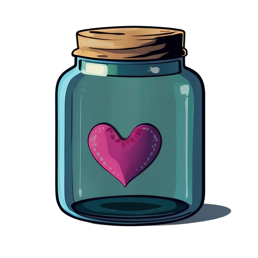 Cute Heart In A Jar Png Wib PNG