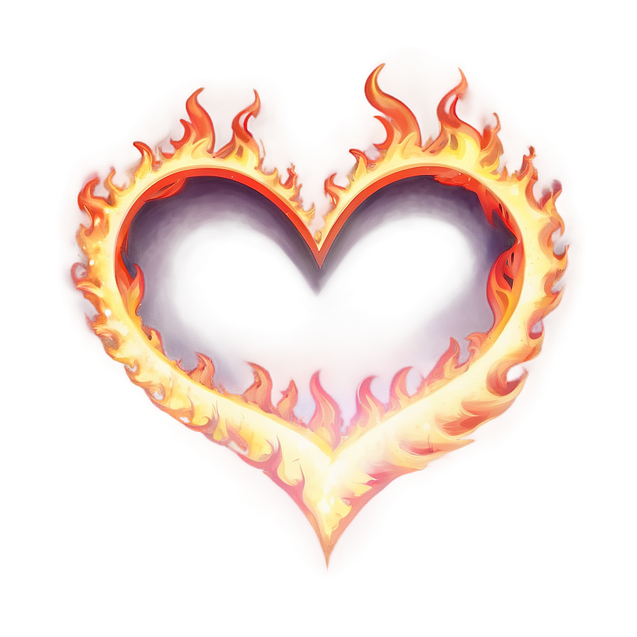 Cute Heart On Fire Png 05232024 PNG