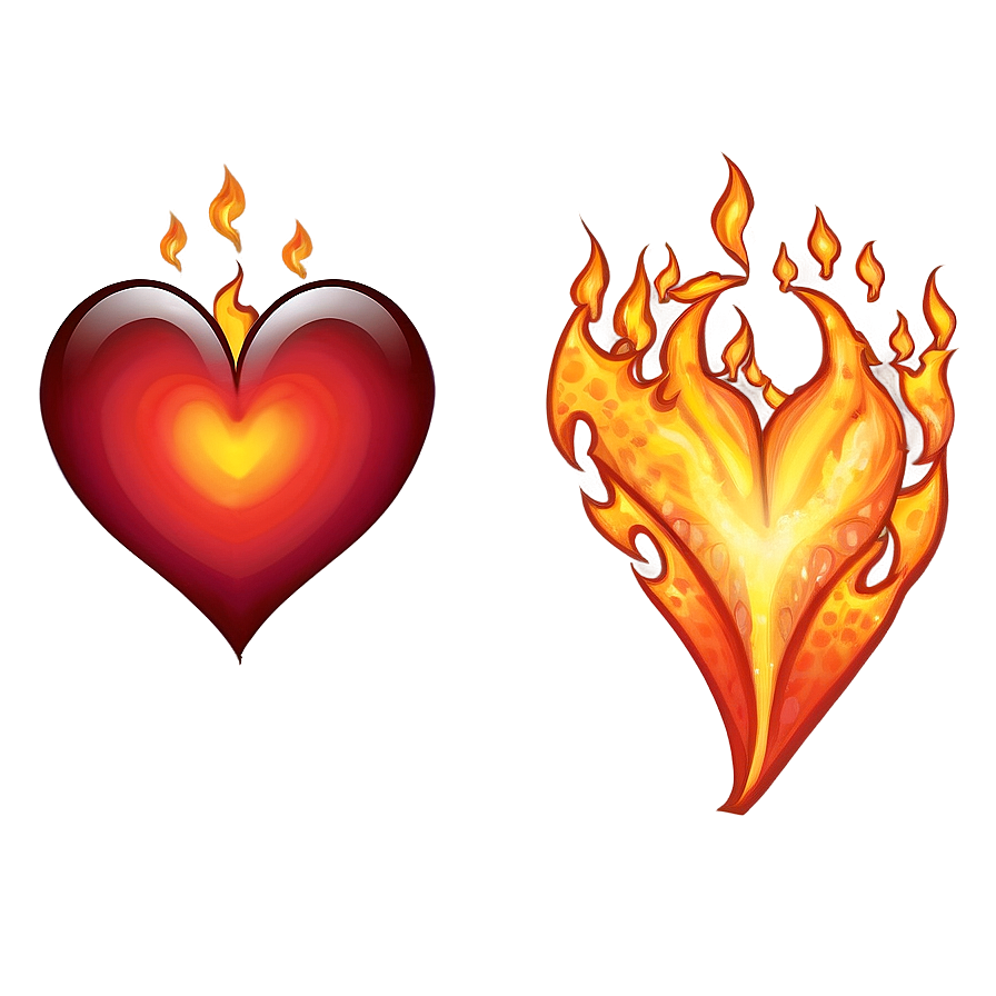 Cute Heart On Fire Png Rhq66 PNG