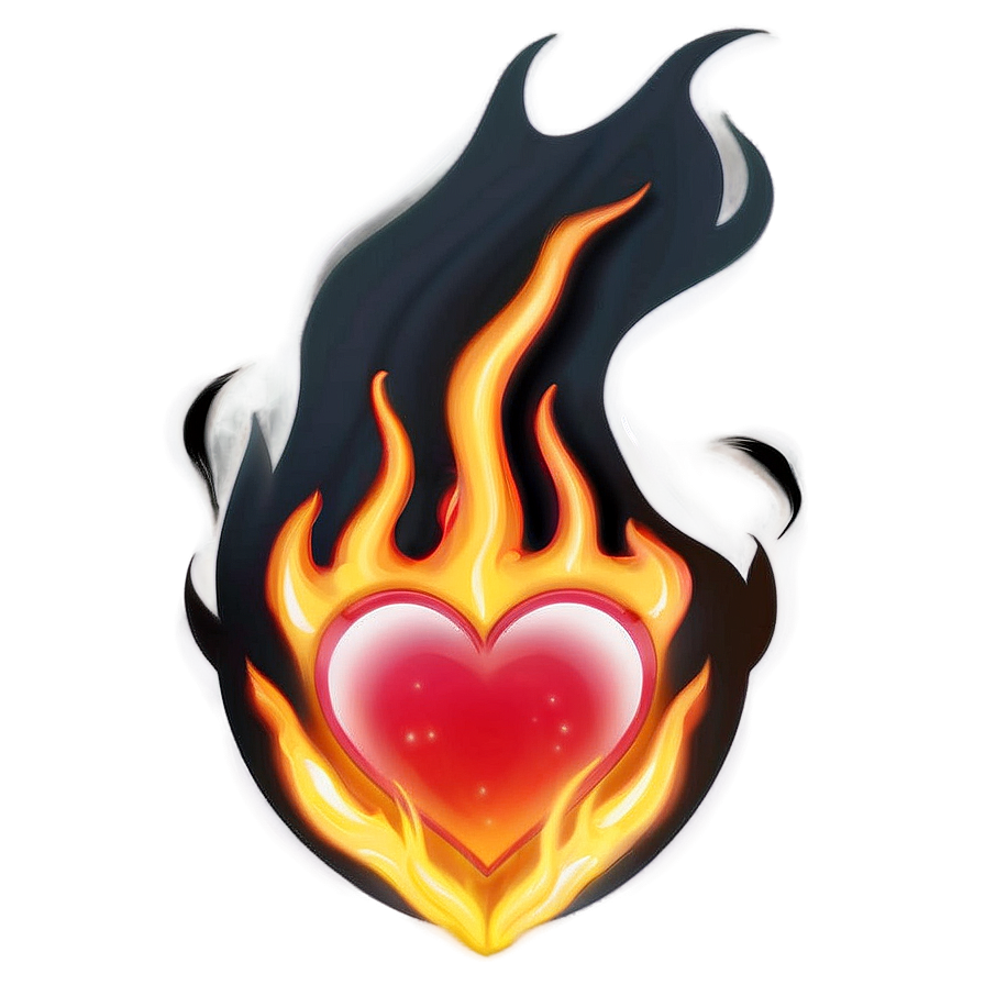 Cute Heart On Fire Png Sqv6 PNG