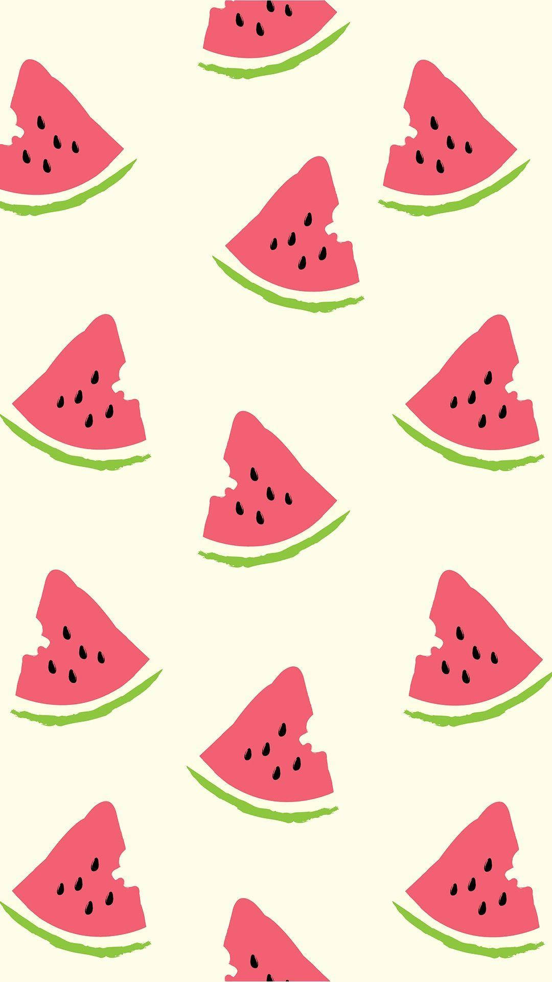 Niedlicheherzförmige Wassermelonenstücke Wallpaper