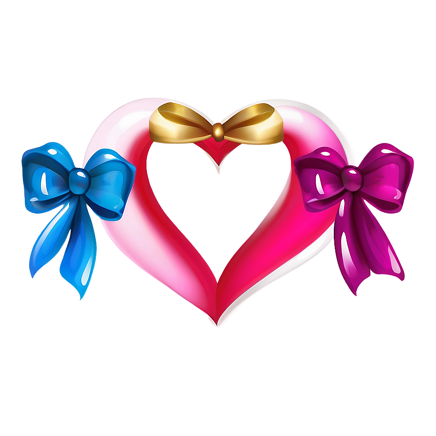 Cute Heart With Bow Png Bab48 PNG
