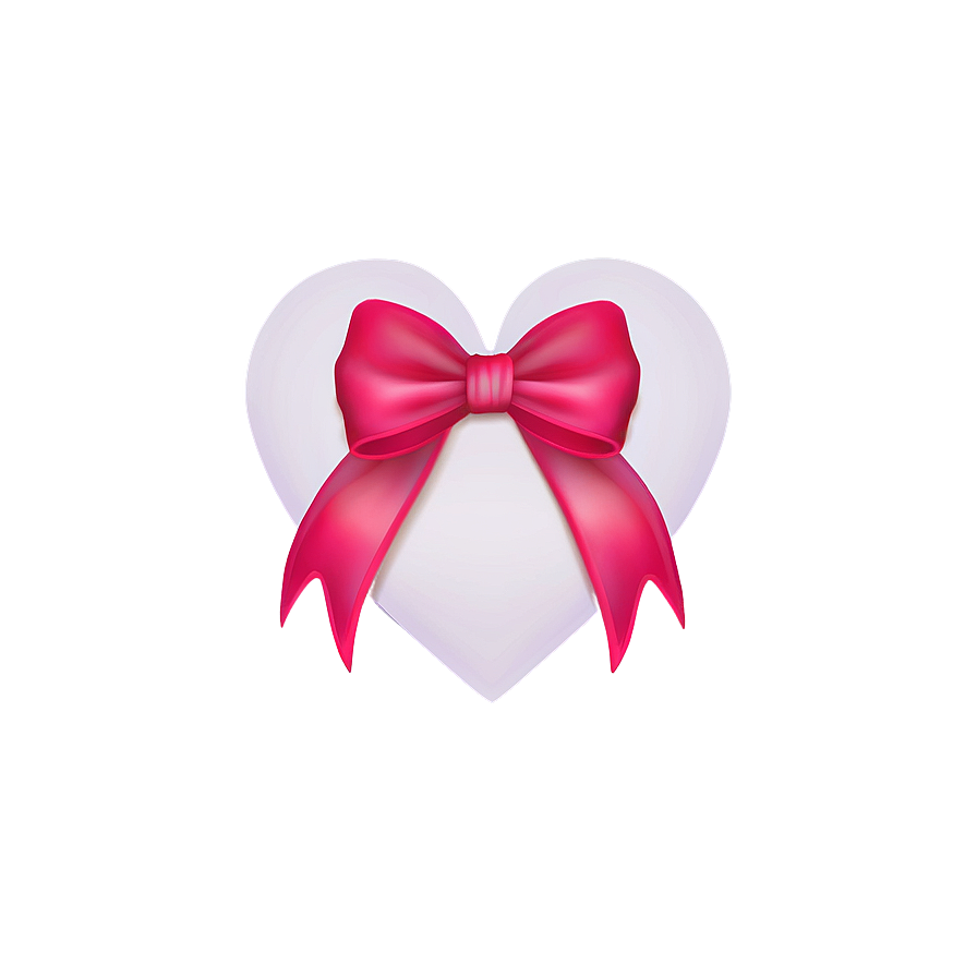 Cute Heart With Bow Png Qkj PNG