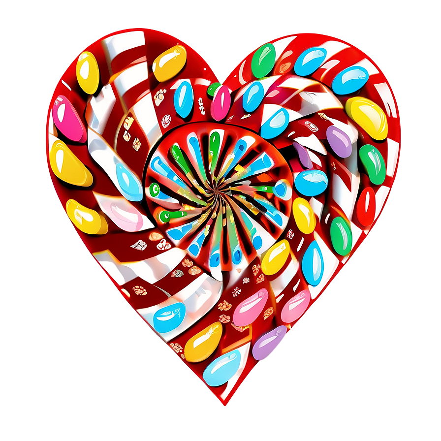 Cute Heart With Candy Png 54 PNG