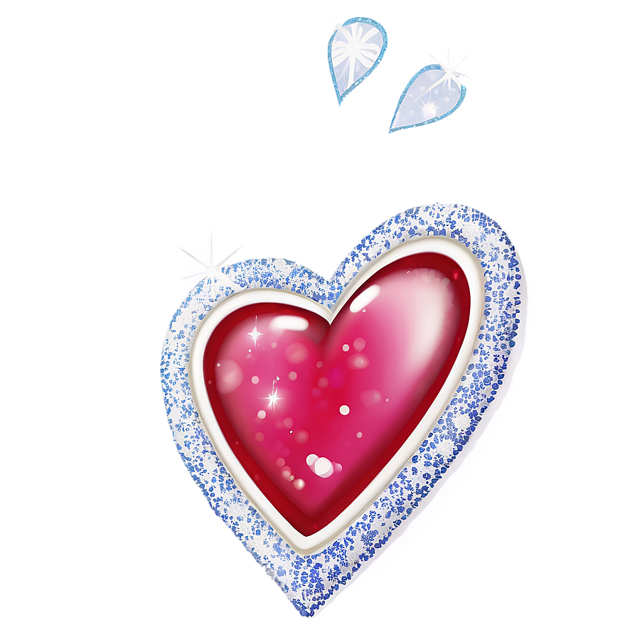 Cute Heart With Glitter Png 05232024 PNG