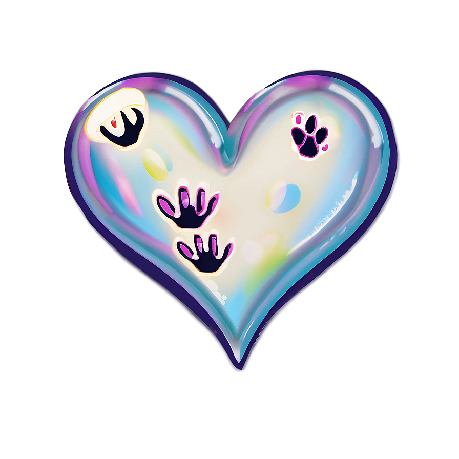 Cute Heart With Paws Png Jha PNG