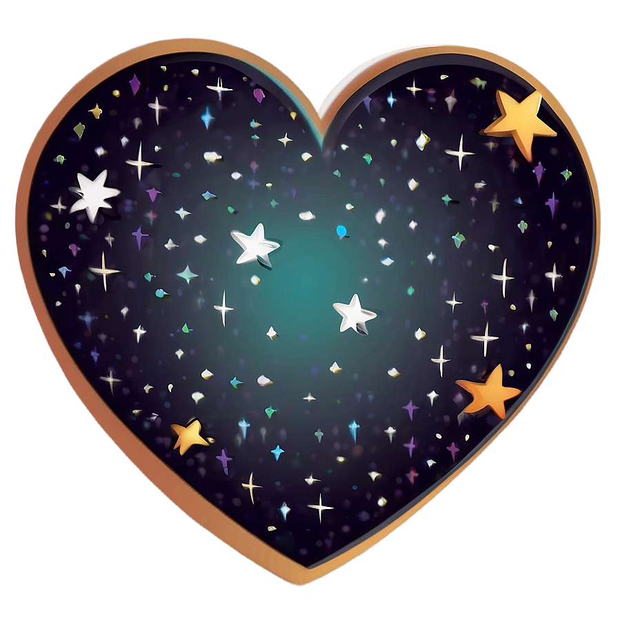 Cute Heart With Stars Png Wao PNG