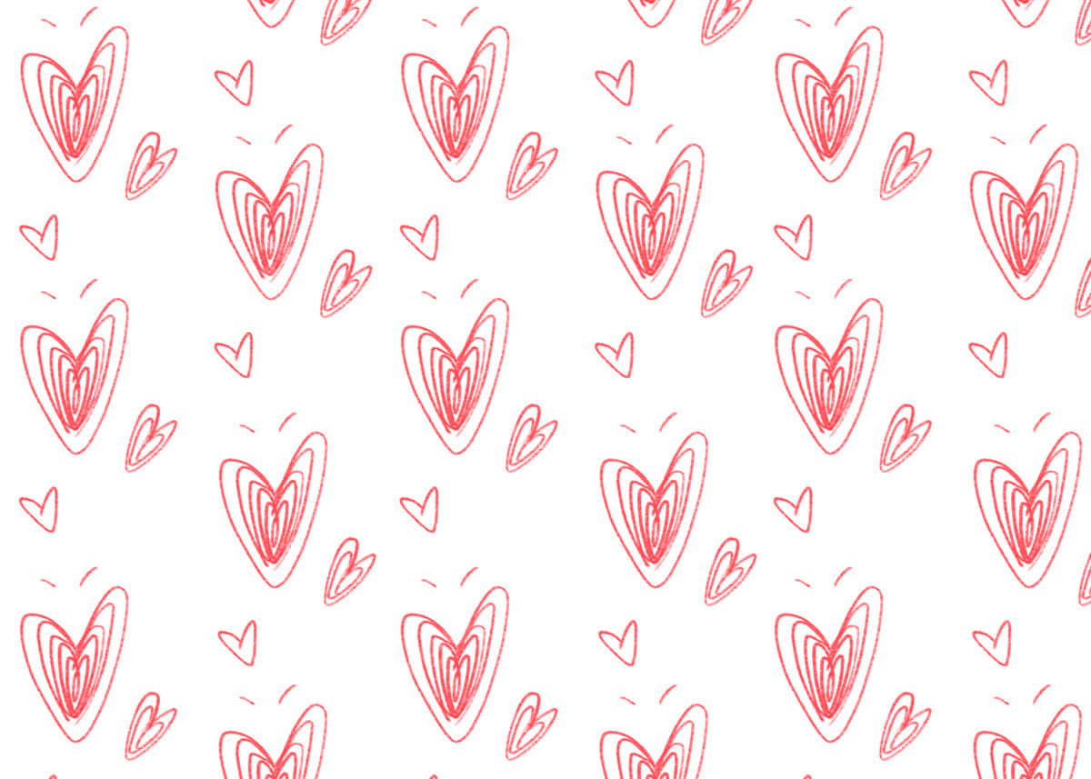 Whimsical Cute Hearts Illustration Wallpaper