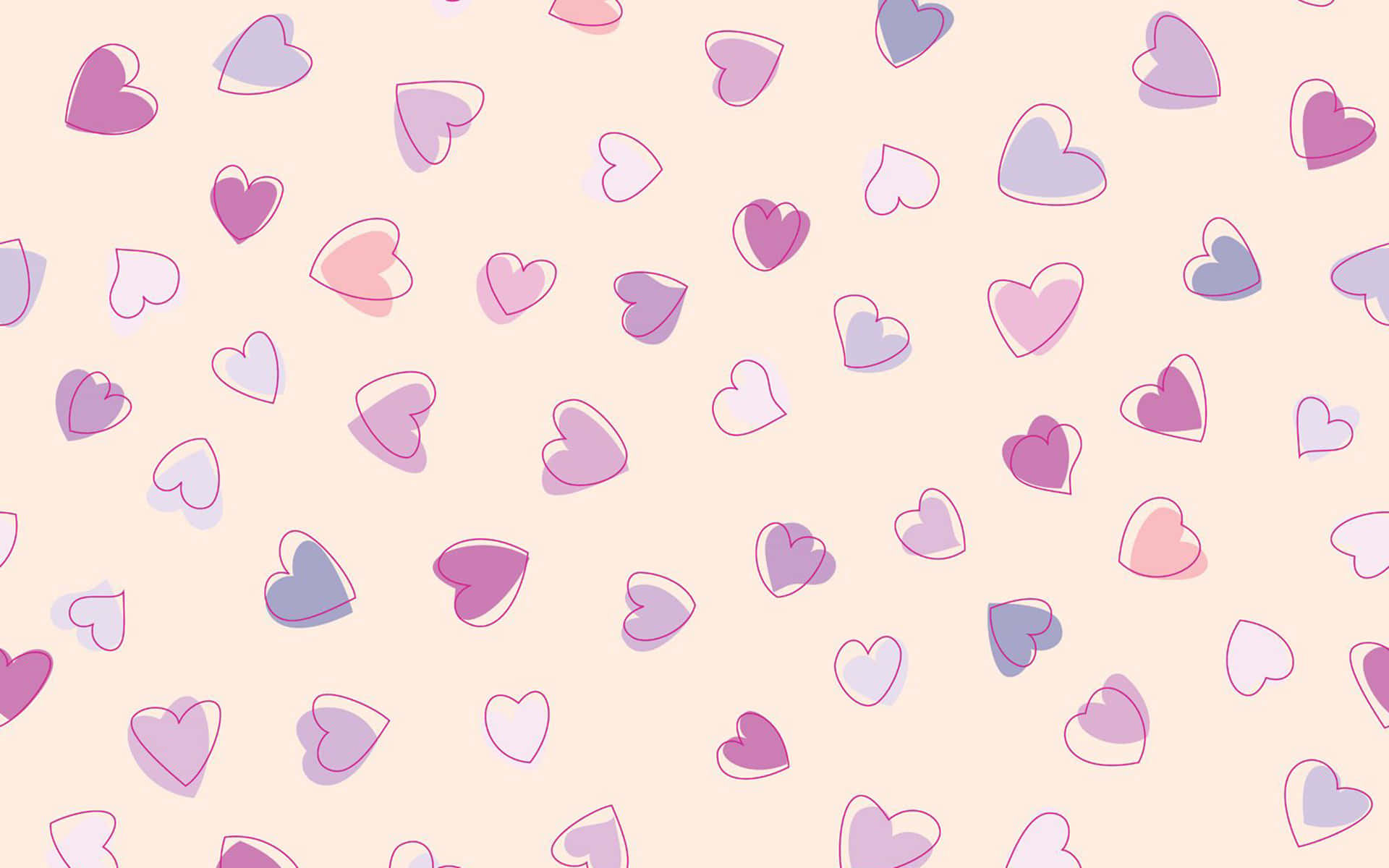 Love and Romance in the Air - Cute Hearts Wallpaper Wallpaper