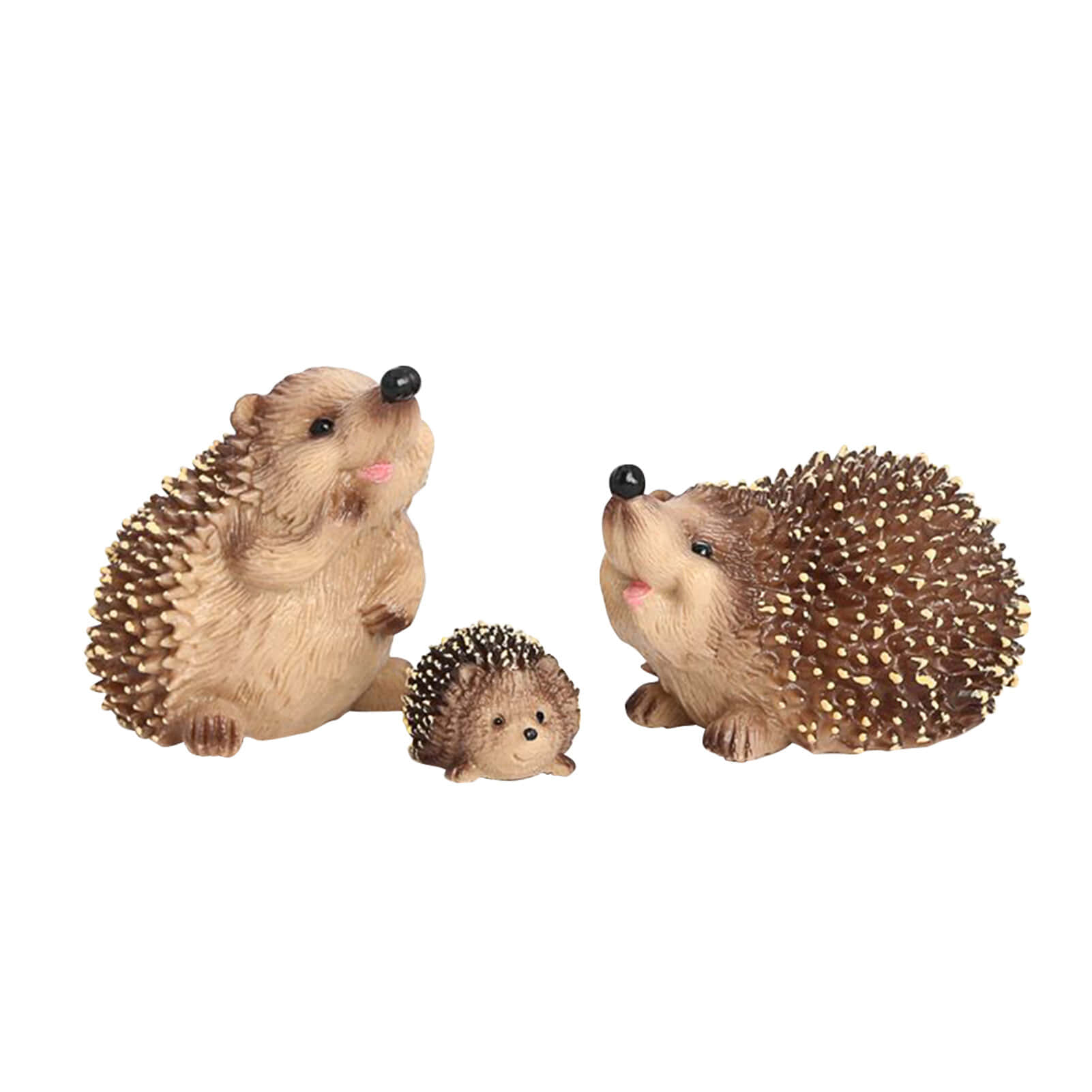 Cute Hedgehog Family Toys On White Picture