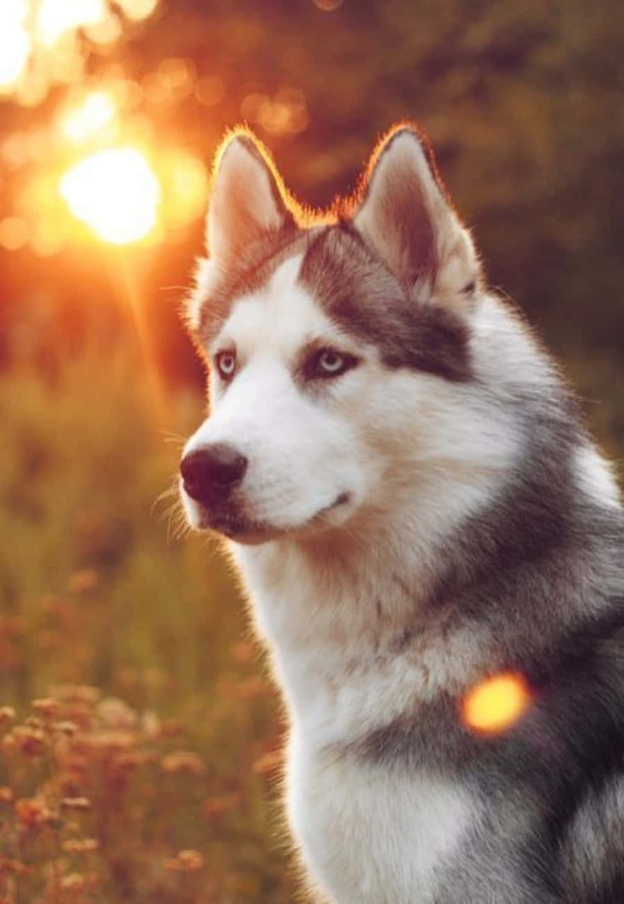 Adorable Husky Puppy Gazing Into The Distance