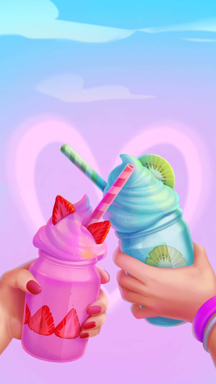 Cute Ice Cream Jar Summer Flavors Wallpaper