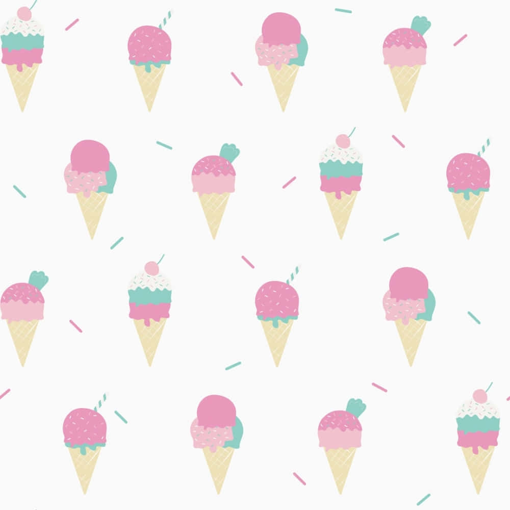 Cute Ice Cream With Sugar Sprinkles Wallpaper