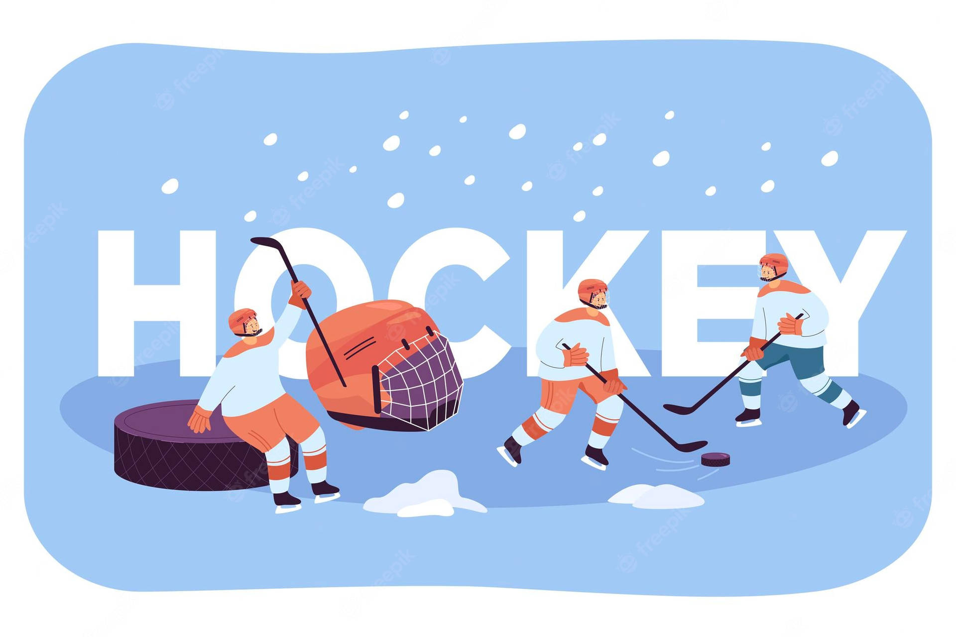 Lindoarte Digital De Deportes De Hockey Sobre Hielo. Fondo de pantalla