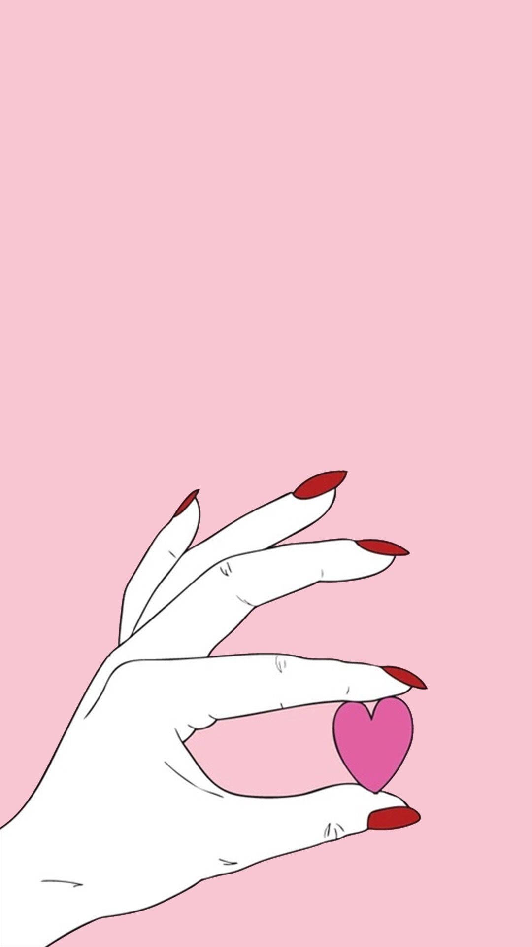 Cute Instagram Hand With Heart Wallpaper