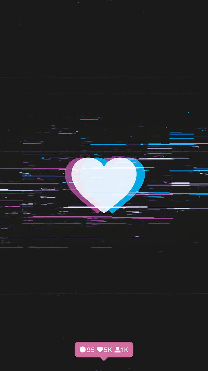 Cute Instagram Layered Hearts Wallpaper