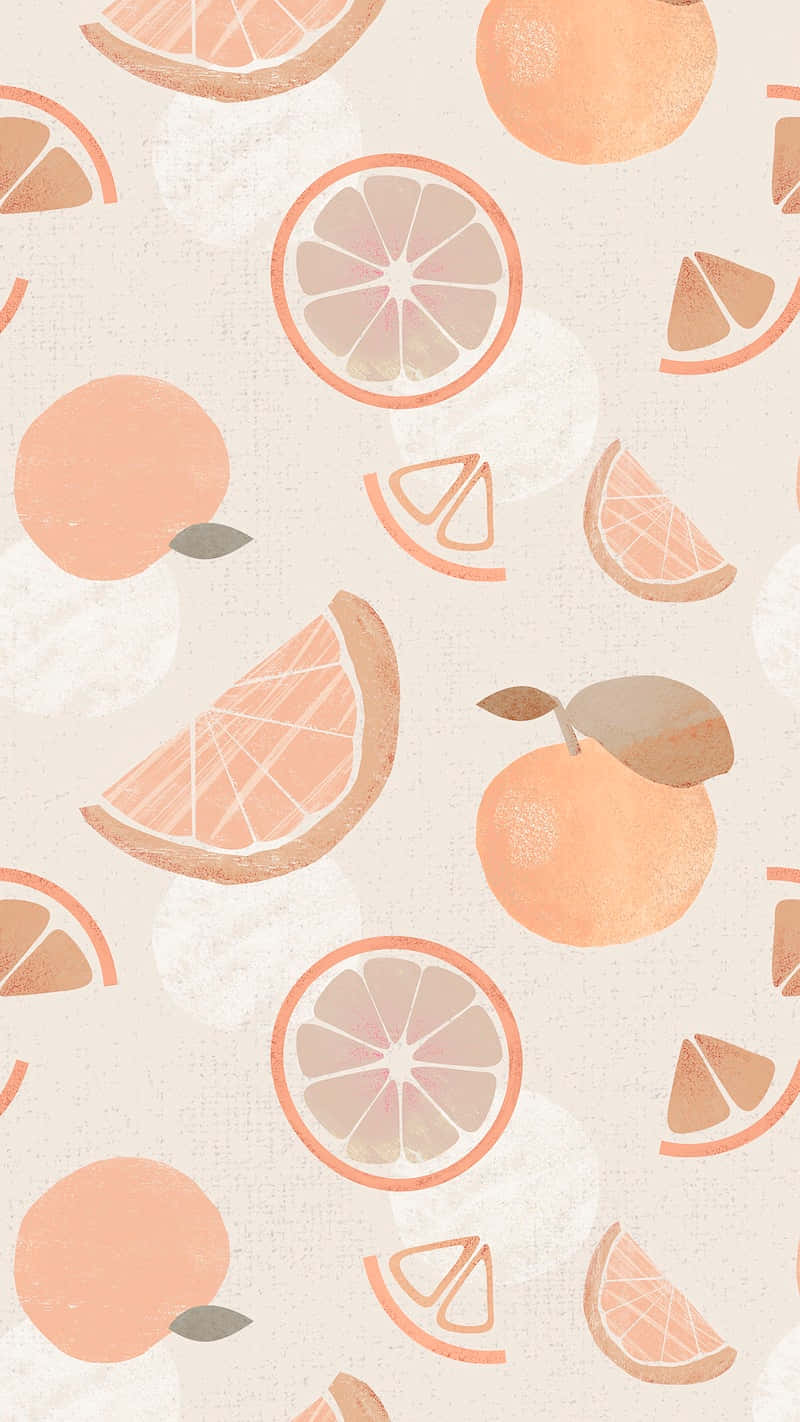 A Pattern Of Orange Slices And Slices Of Oranges Wallpaper