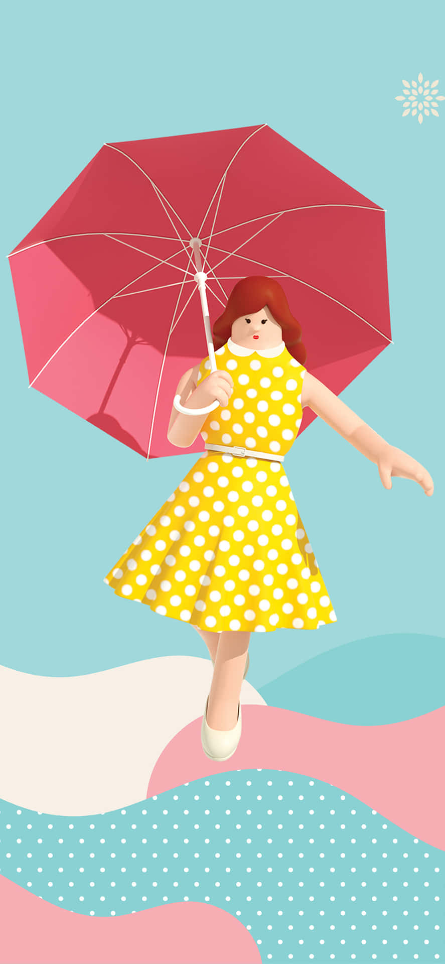 Enflicka Håller En Paraply. Wallpaper