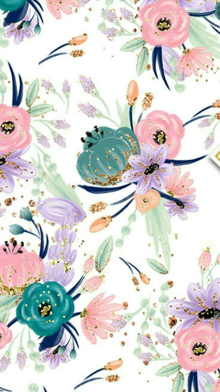 Verschönernsie Das Aussehen Ihres Handys Mit Diesem Farbenfrohen Blumenhintergrund. Wallpaper