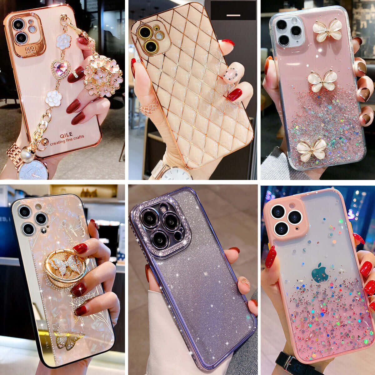 A Series Of Pictures Of Different Iphone Cases