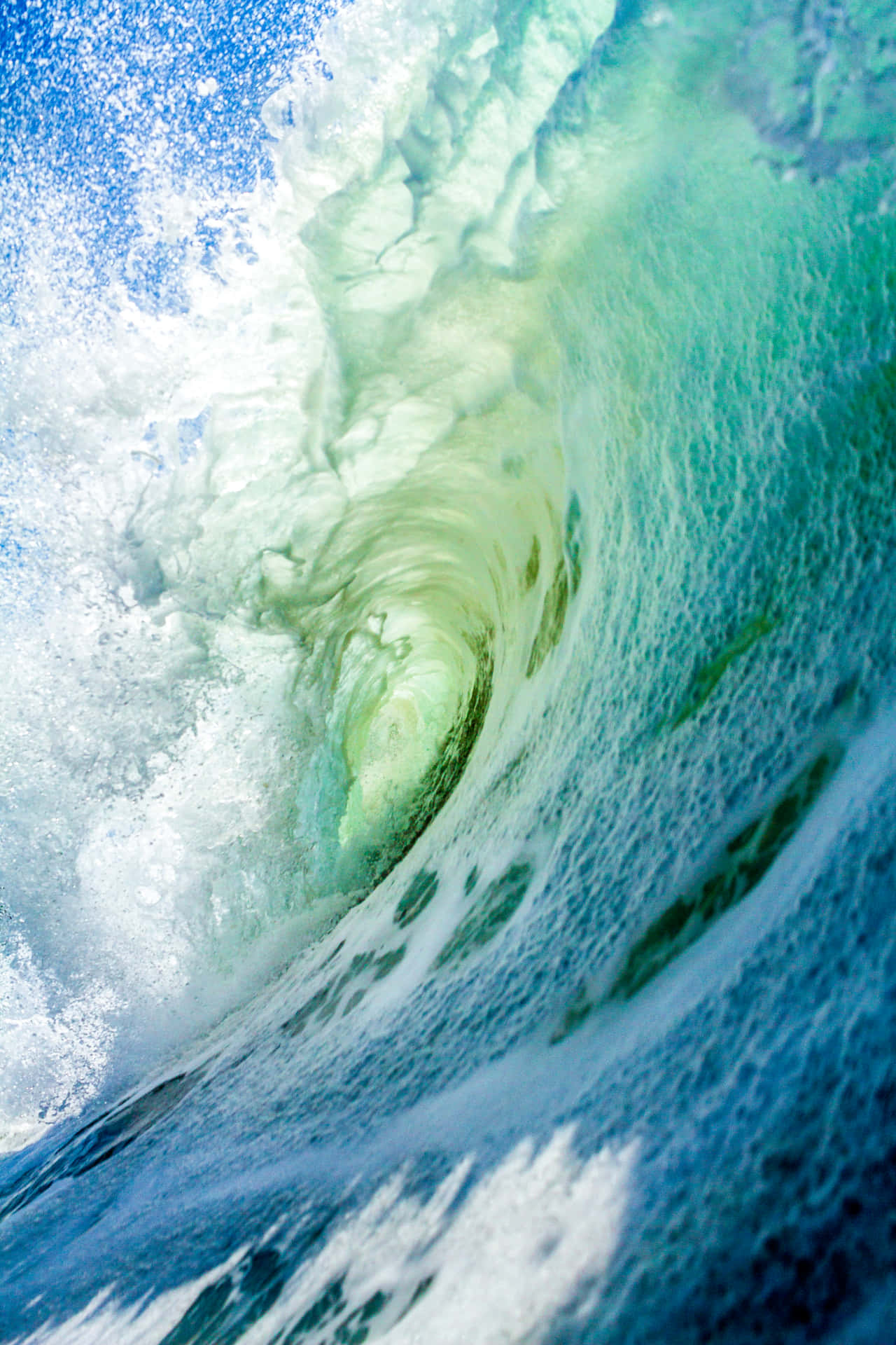 Cute iPhone Teal Big Ocean Wave Wallpaper