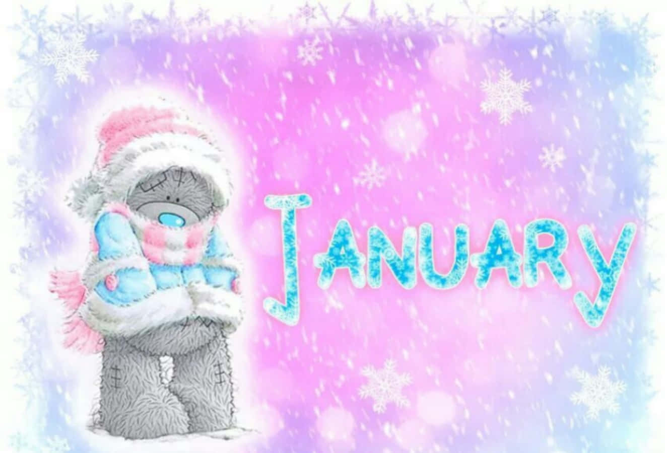 Welcome January with warm hugs and lots of cuteness! Wallpaper