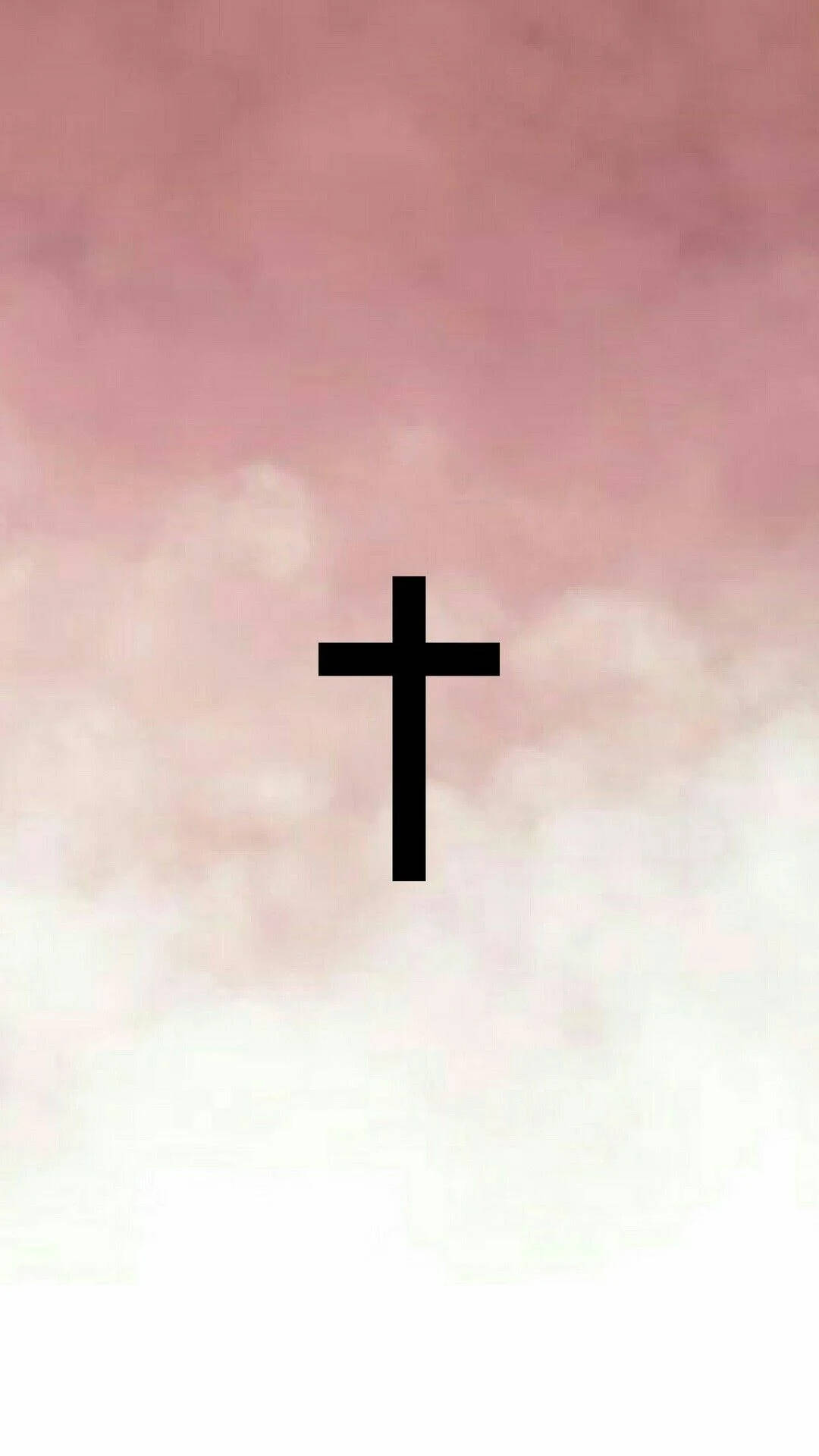 Cute Jesus Cross Pink Gradient Wallpaper
