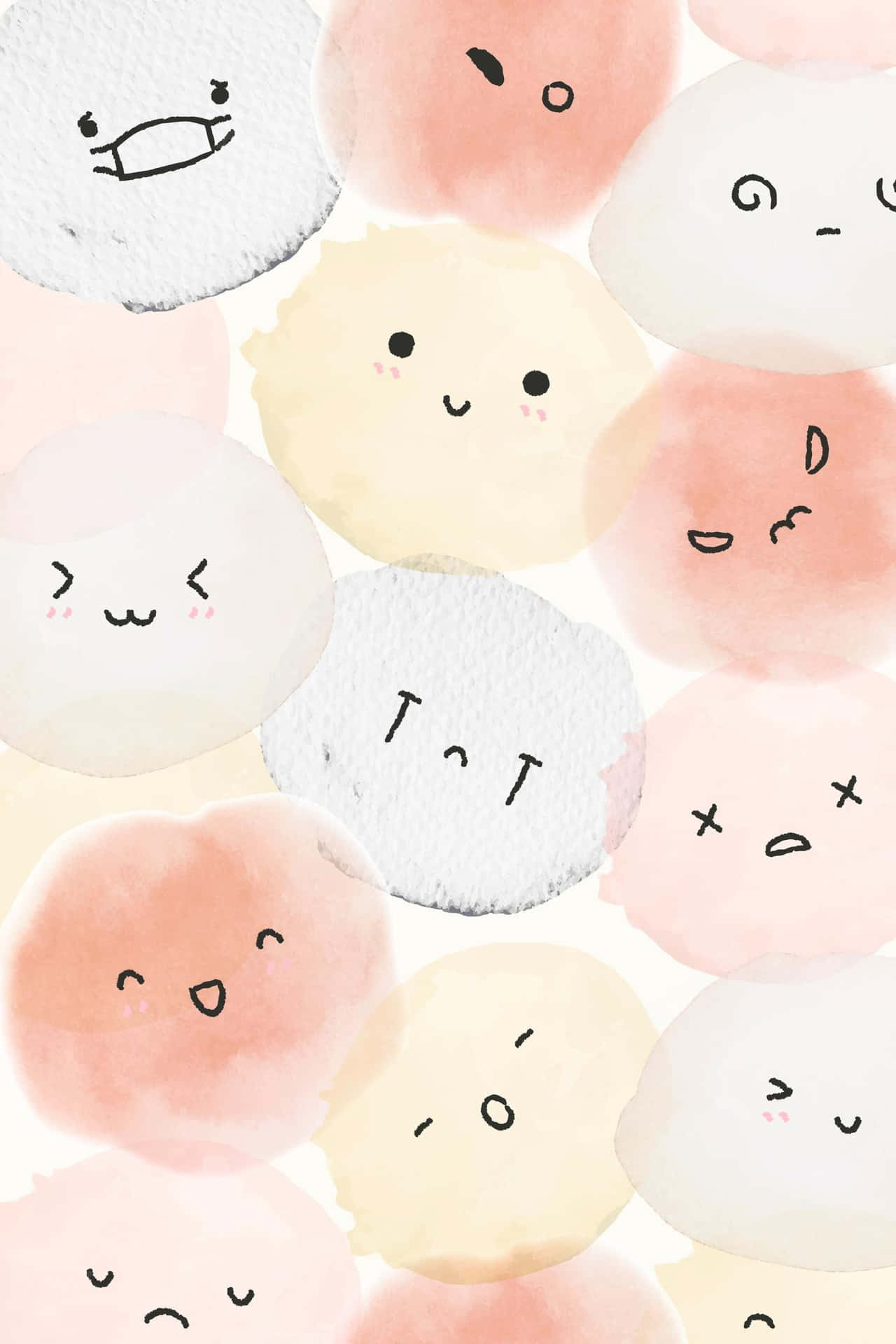 Cute Kawaii Watercolor Blobs Wallpaper