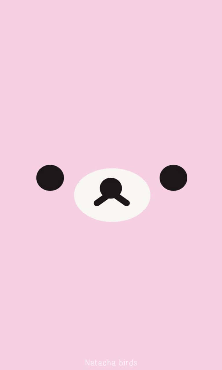 Download Cute Kawaii Pink Bear Face Wallpaper | Wallpapers.com