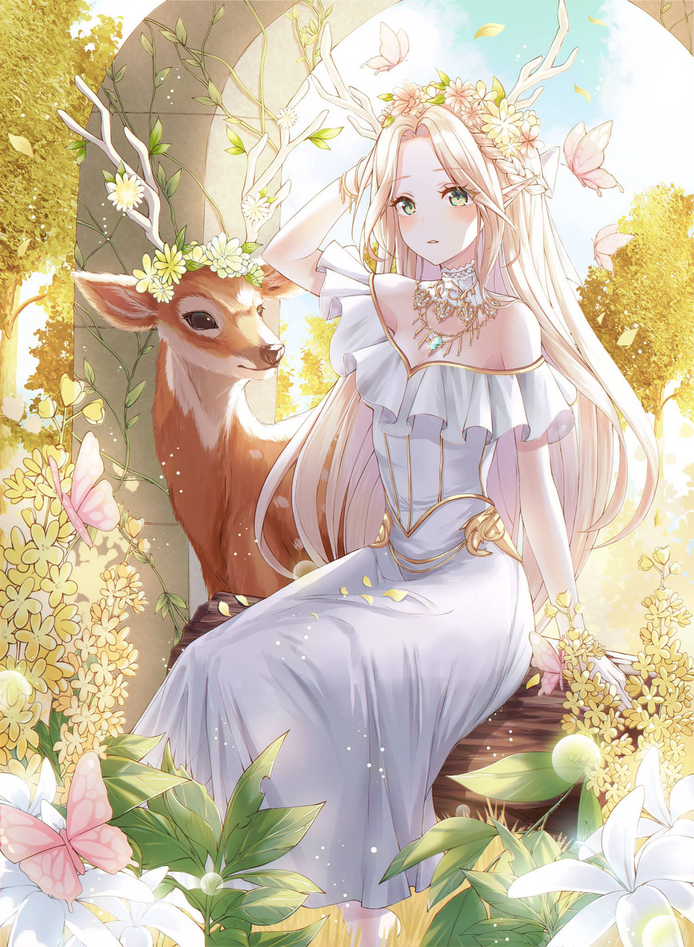 Elf girl anime beautiful original  background df2904 anime elf girl  HD phone wallpaper  Pxfuel