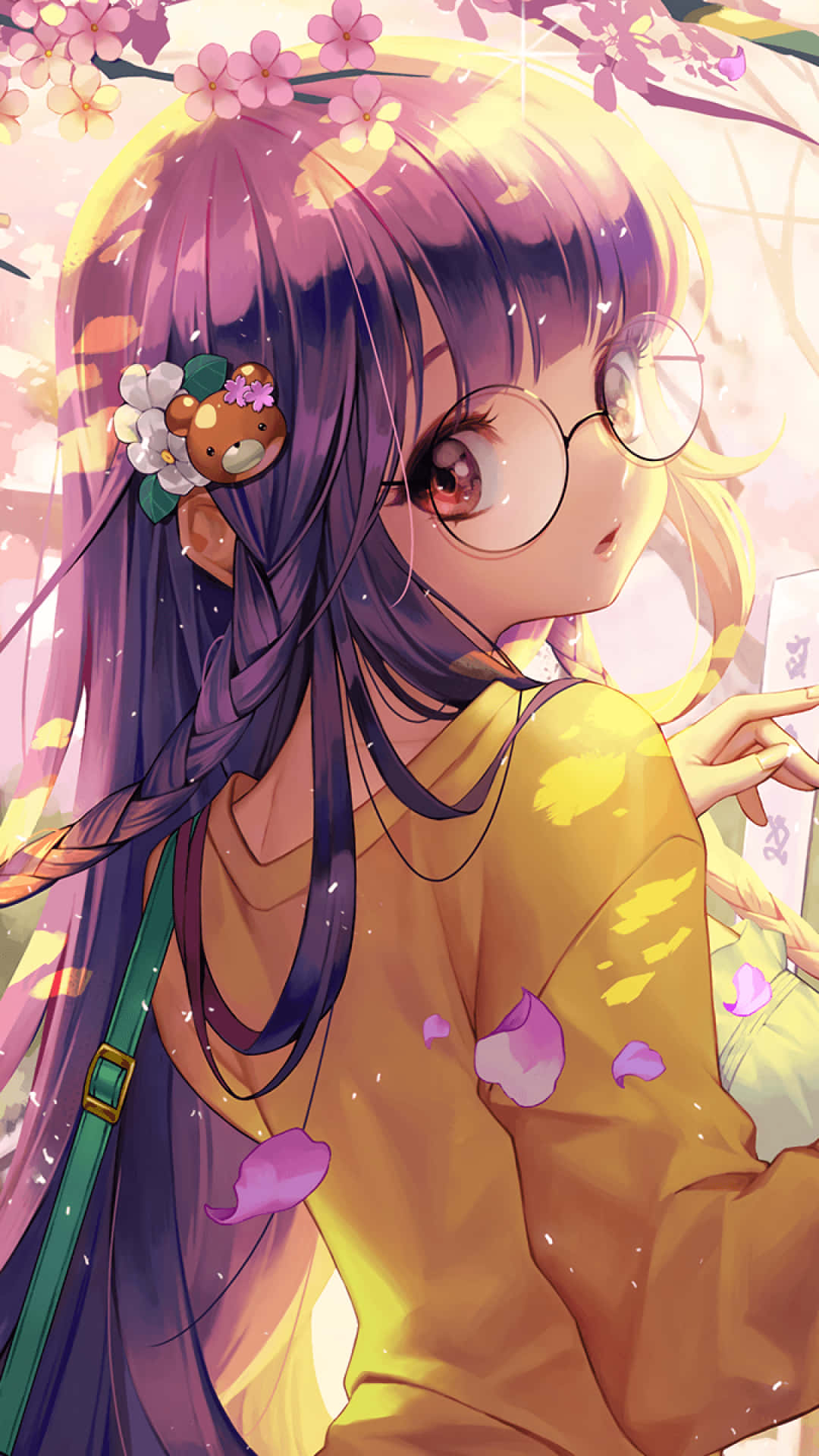 Einniedliches Kawaii Anime-mädchen Lächelt. Wallpaper