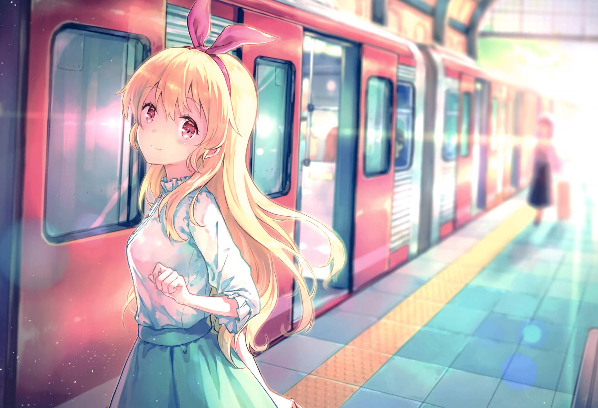 Cute Kawaii Anime Train Station Wallpaper