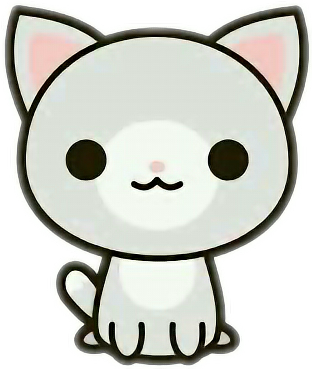 Cute Kawaii Cat Cartoon PNG