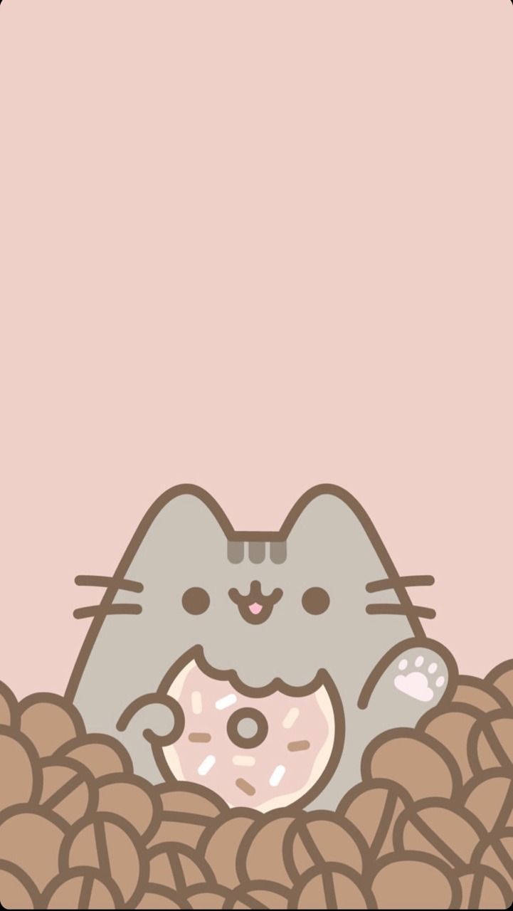 Cute Kawaii Cat Donut Wallpaper