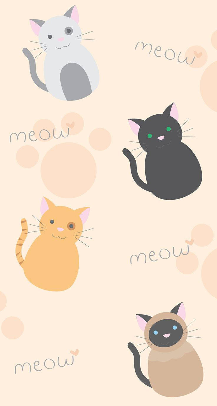 Cute Kawaii Cat Meow Wallpaper