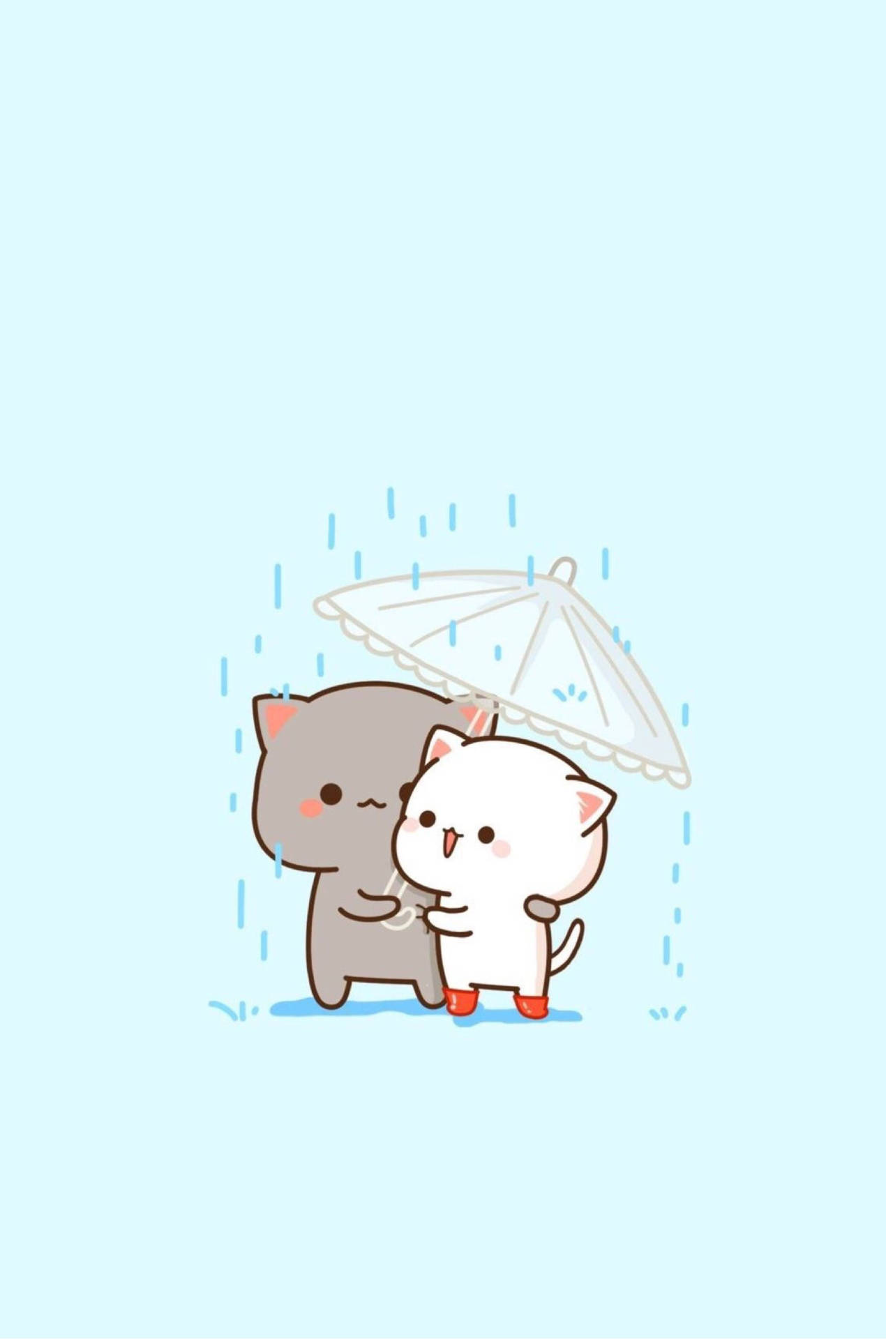 Cute Kawaii Cat Umbrella Wallpaper