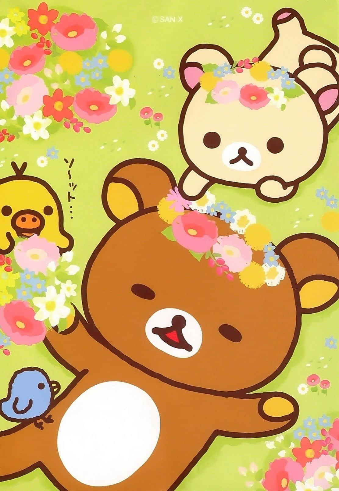 Cute Kawaii Japanese Characters Gathered Together Wallpaper