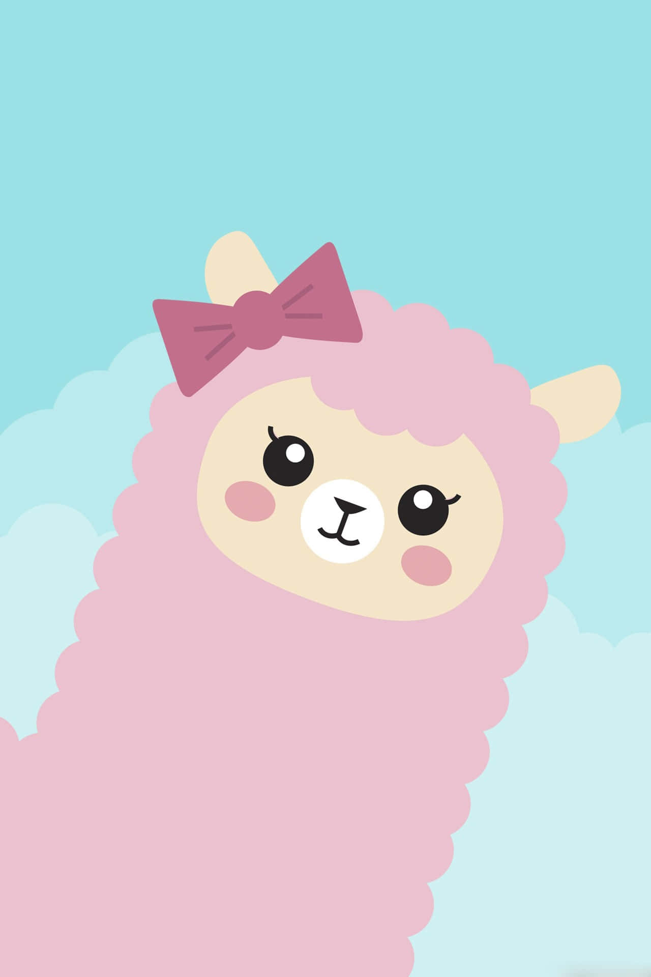 A Cute Llama With A Pink Bow On Its Head