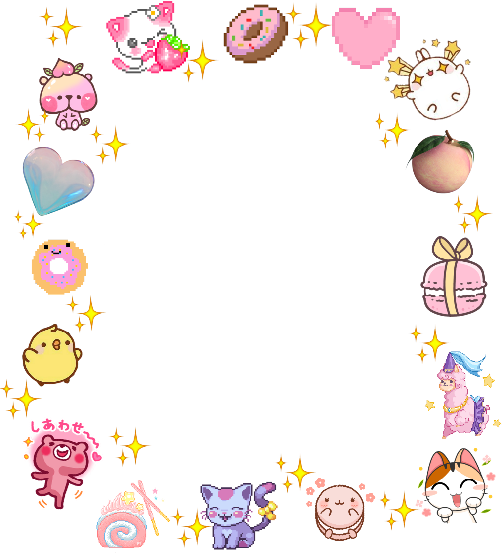 Cute Kawaii Stickers Collection PNG