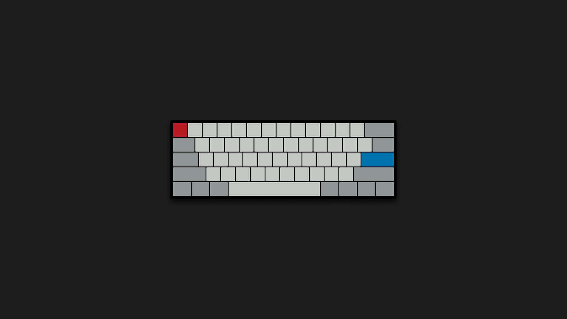 A Keyboard With A Blue And Red Key On A Black Background